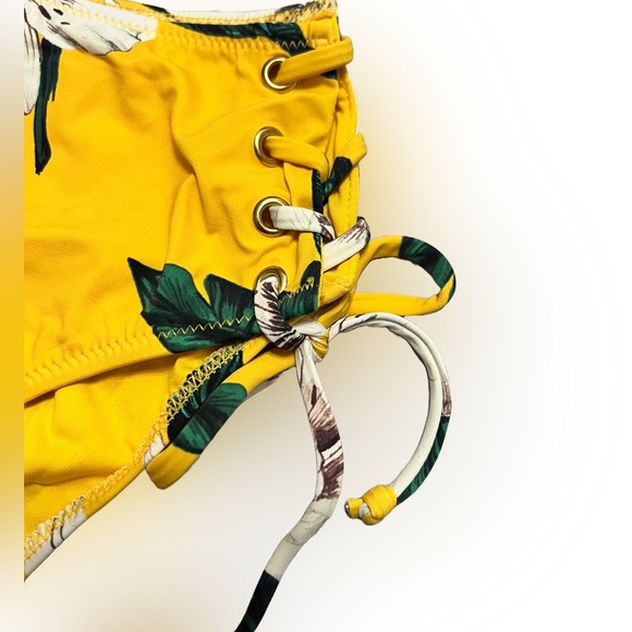 Tropical Lace Up High Waist Bikini Set - Picture 8 of 10